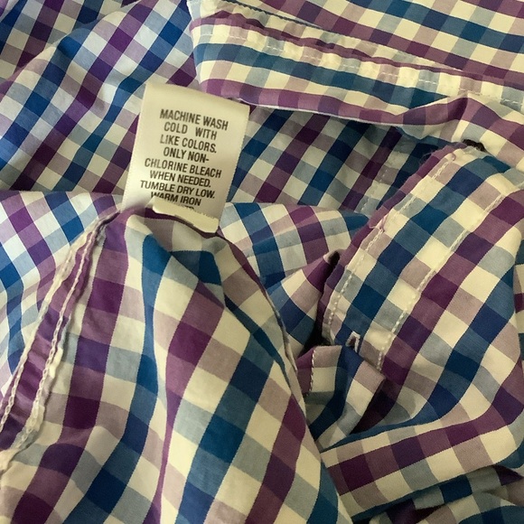 Men's Blue and purple Checkered Shirt 3XLT - Picture 7 of 8